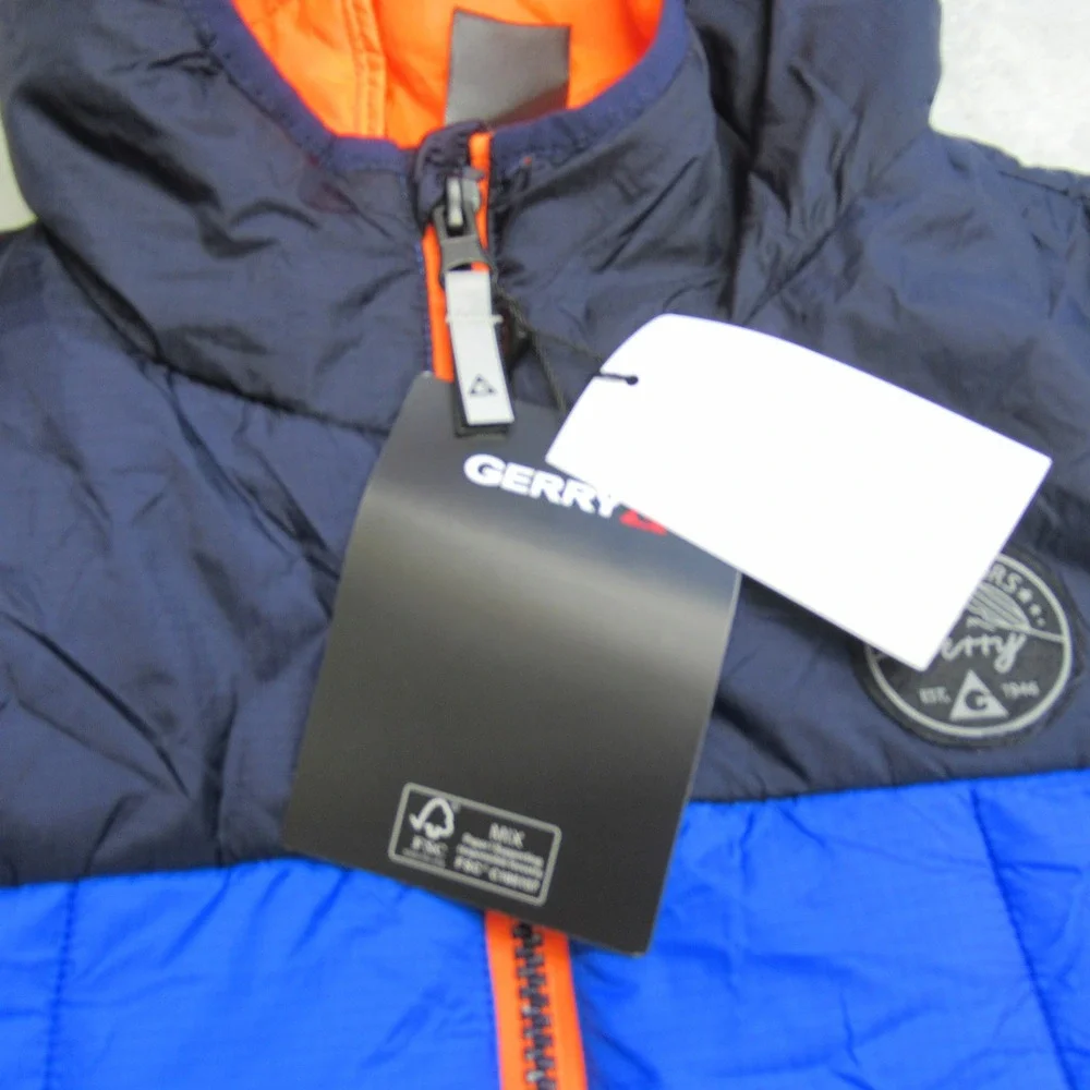 Gerry‎ Jacket Boys Medium Blue Hooded Insulated Light Pack Torque Puffer NEW